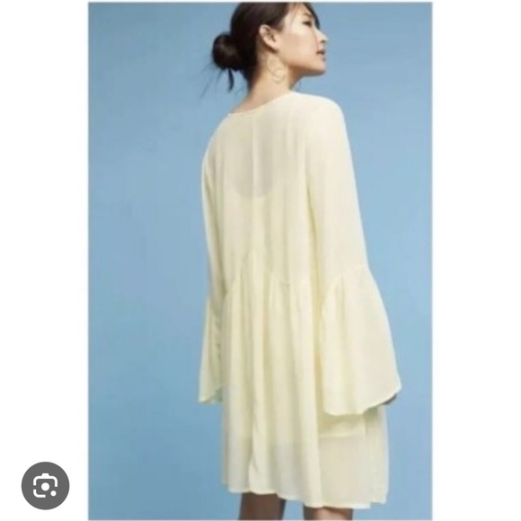 Anthropologie LACAUSA Sunday Seashell Sheer Tunic Dress with Slip/Small - Picture 2 of 12